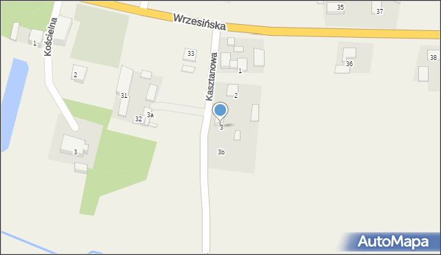 Węgierki, Kasztanowa, 3, mapa Węgierki