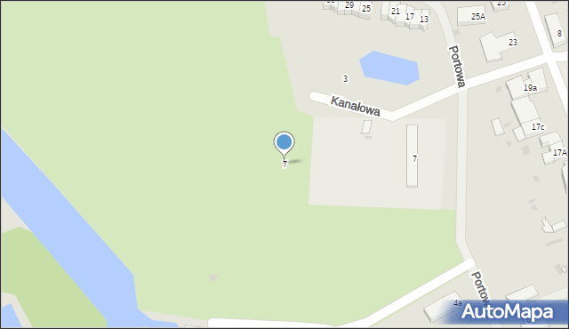 Węgorzewo, Kanałowa, 7, mapa Węgorzewo