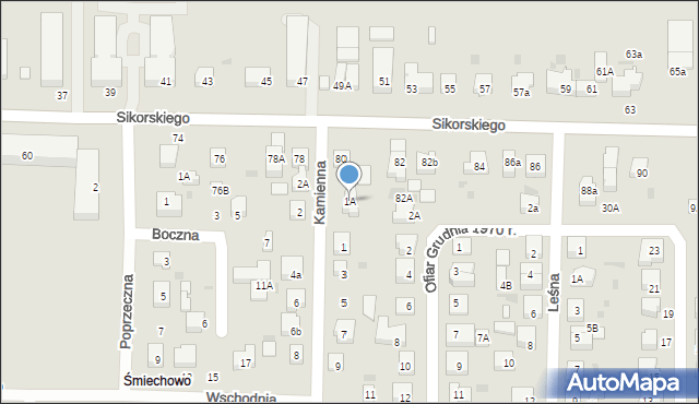 Wejherowo, Kamienna, 1A, mapa Wejherowo