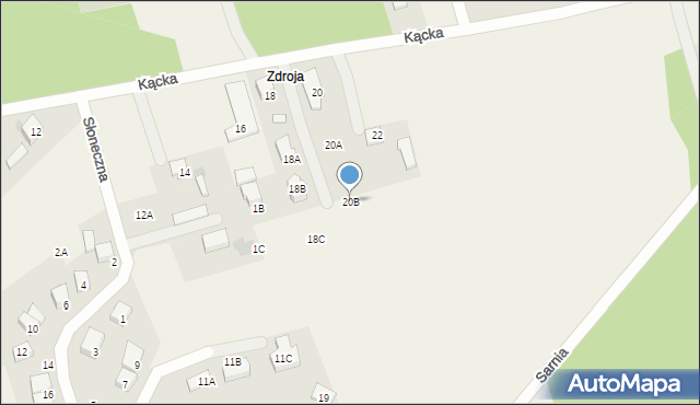 Wiązowna, Kącka, 20B, mapa Wiązowna