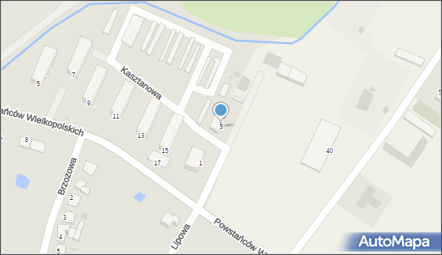 Więcbork, Kasztanowa, 3, mapa Więcbork