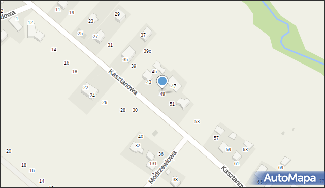 Więckowice, Kasztanowa, 49, mapa Więckowice