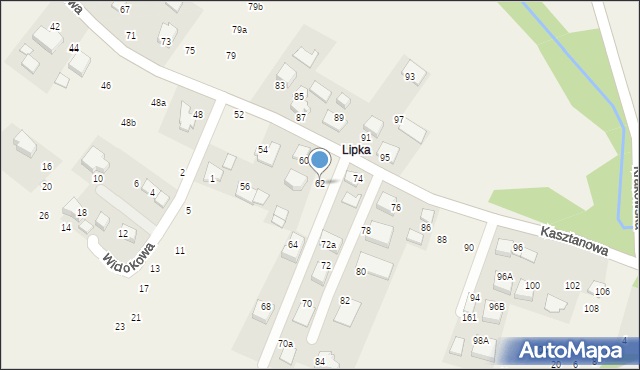 Więckowice, Kasztanowa, 62, mapa Więckowice