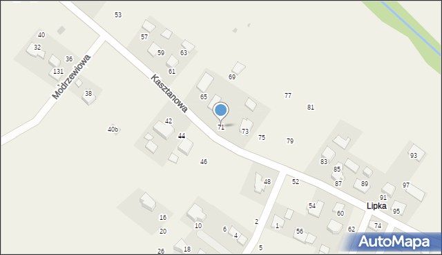 Więckowice, Kasztanowa, 71, mapa Więckowice