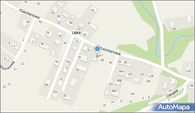 Więckowice, Kasztanowa, 86, mapa Więckowice