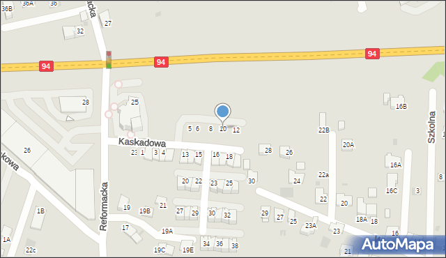 Wieliczka, Kaskadowa, 10, mapa Wieliczka
