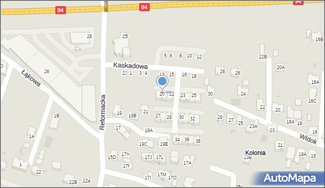Wieliczka, Kaskadowa, 20, mapa Wieliczka
