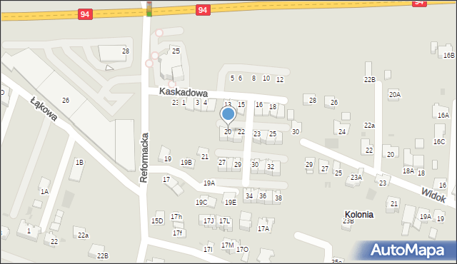 Wieliczka, Kaskadowa, 20, mapa Wieliczka