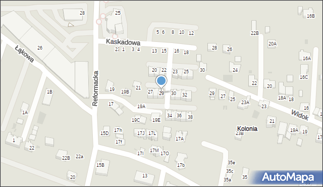 Wieliczka, Kaskadowa, 29, mapa Wieliczka