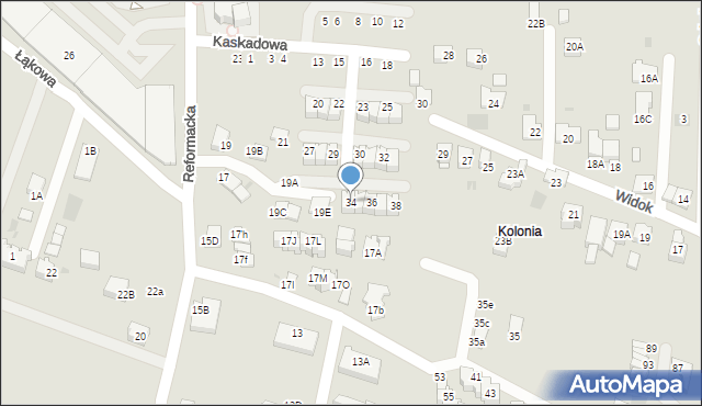 Wieliczka, Kaskadowa, 34, mapa Wieliczka