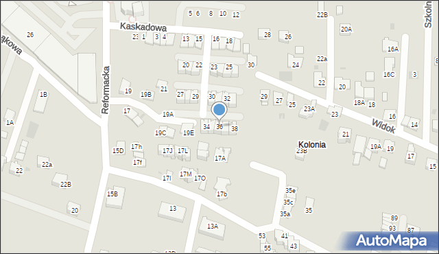 Wieliczka, Kaskadowa, 36, mapa Wieliczka