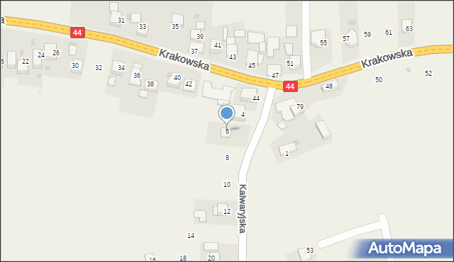 Wielkie Drogi, Kalwaryjska, 6, mapa Wielkie Drogi