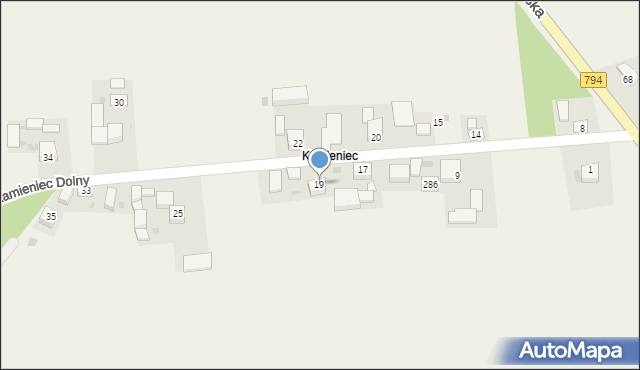 Wielmoża, Kamieniec Dolny, 19, mapa Wielmoża