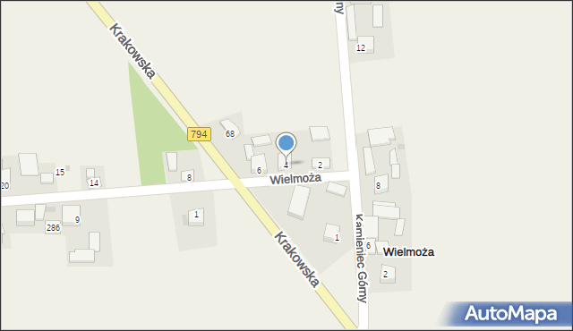 Wielmoża, Kamieniec Dolny, 4, mapa Wielmoża