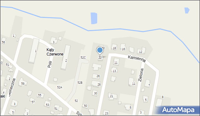 Wieniec, Kamienna, 22, mapa Wieniec