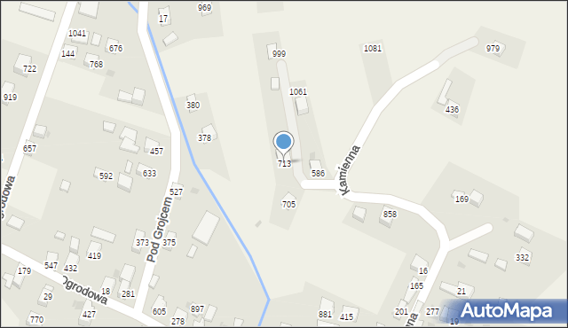 Wieprz, Kamienna, 713, mapa Wieprz