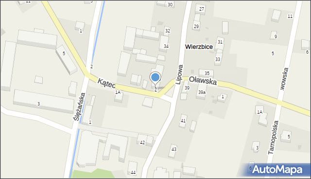 Wierzbice, Kątecka, 2, mapa Wierzbice