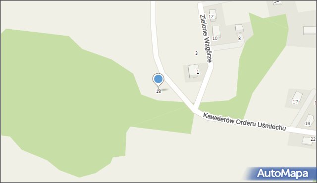 Wierzbna, Kawalerów Orderu Uśmiechu, 18, mapa Wierzbna