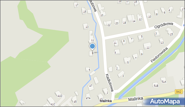 Wisła, Kadłubowa, 9, mapa Wisła