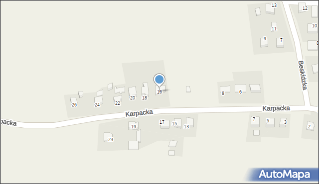 Witkowice, Karpacka, 16, mapa Witkowice