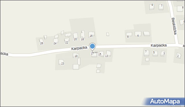 Witkowice, Karpacka, 17, mapa Witkowice