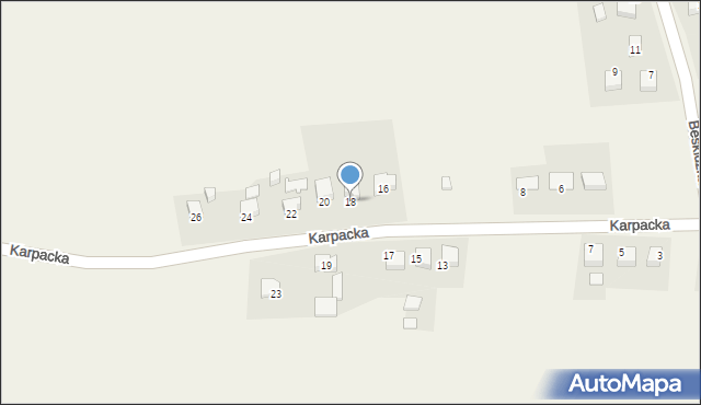 Witkowice, Karpacka, 18, mapa Witkowice