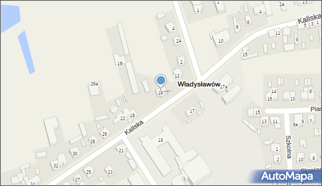 Władysławów, Kaliska, 14, mapa Władysławów