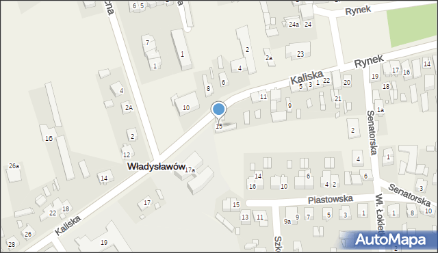 Władysławów, Kaliska, 15, mapa Władysławów