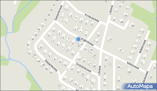 Wodzisław Śląski, Kąkolowa, 12, mapa Wodzisławia Śląskiego