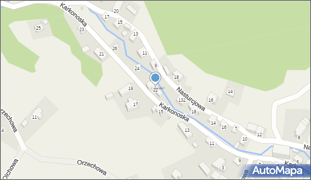 Wojcieszyce, Karkonoska, 22, mapa Wojcieszyce