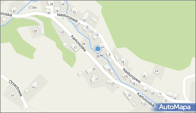 Wojcieszyce, Karkonoska, 24, mapa Wojcieszyce