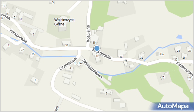 Wojcieszyce, Karkonoska, 31, mapa Wojcieszyce