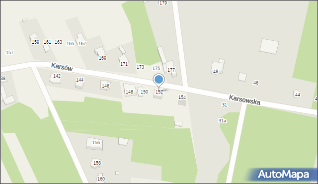 Wojkowice Kościelne, Karsów, 152, mapa Wojkowice Kościelne