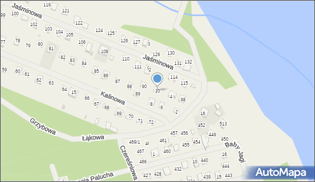 Wojnówko, Kalinowa, 10, mapa Wojnówko