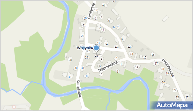 Wojtyniów, Kamienna, 25, mapa Wojtyniów