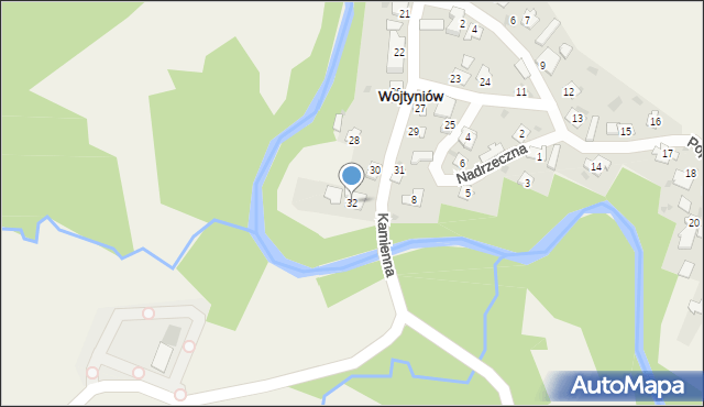 Wojtyniów, Kamienna, 32, mapa Wojtyniów