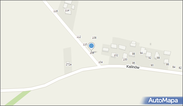 Wola Kalinowska, Kalinów, 106, mapa Wola Kalinowska