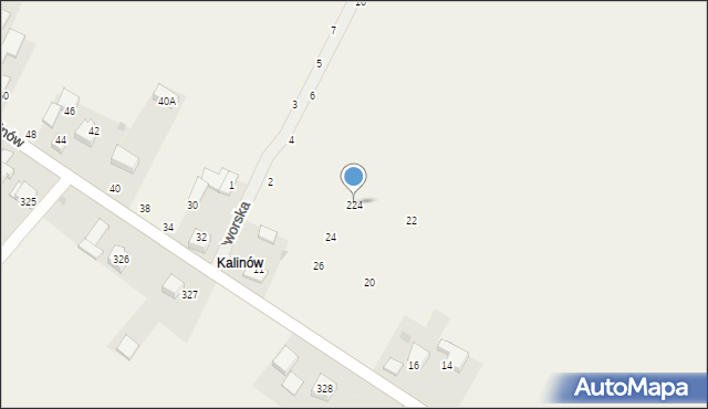 Wola Kalinowska, Kalinów, 224, mapa Wola Kalinowska