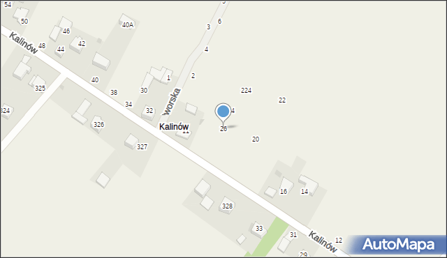 Wola Kalinowska, Kalinów, 26, mapa Wola Kalinowska