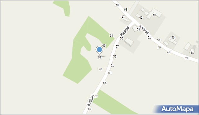 Wola Kalinowska, Kaliski, 68, mapa Wola Kalinowska