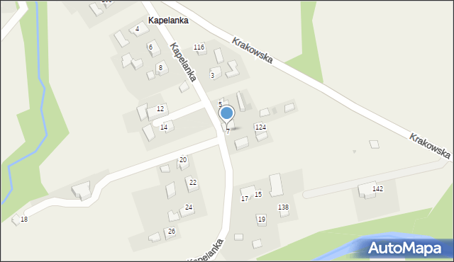 Wola Radziszowska, Kapelanka, 7, mapa Wola Radziszowska