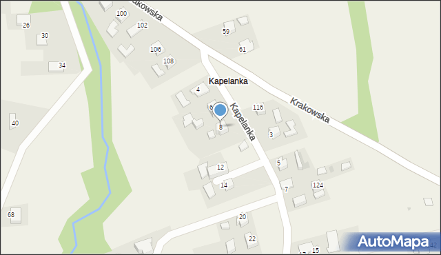 Wola Radziszowska, Kapelanka, 8, mapa Wola Radziszowska