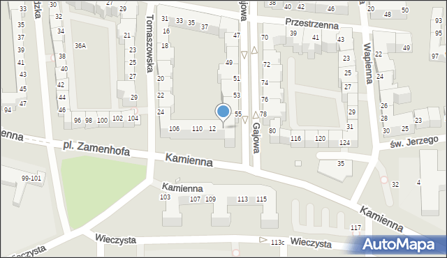 Wrocław, Kamienna, 112A, mapa Wrocławia