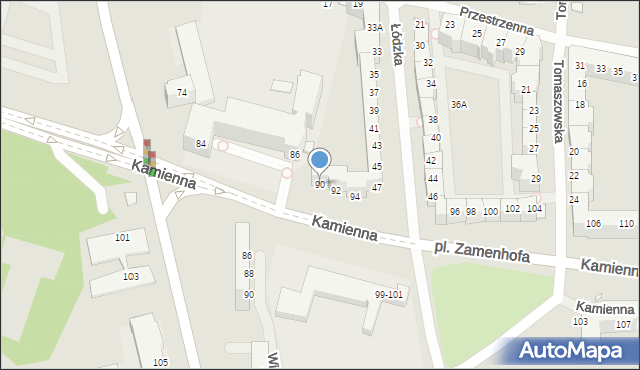 Wrocław, Kamienna, 90, mapa Wrocławia