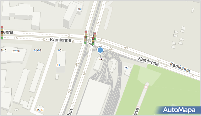 Wrocław, Kamienna, 74, mapa Wrocławia