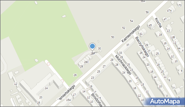 Wrocław, Kamieńskiego Henryka Michała, 28F, mapa Wrocławia