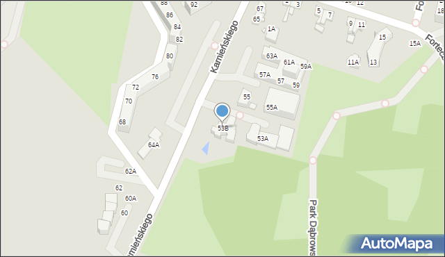 Wrocław, Kamieńskiego Henryka Michała, 53B, mapa Wrocławia