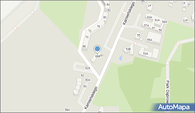 Wrocław, Kamieńskiego Henryka Michała, 64A, mapa Wrocławia