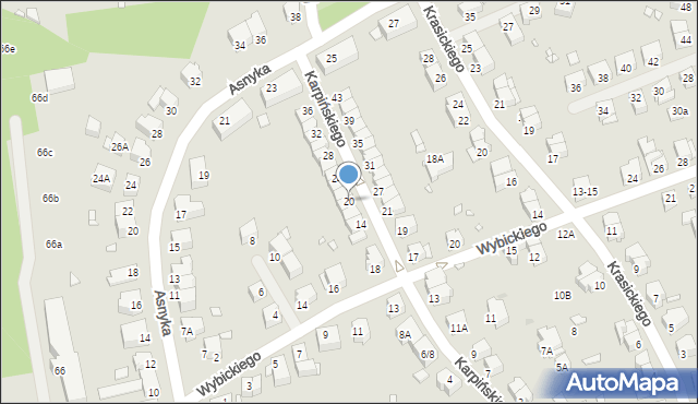 Wrocław, Karpińskiego Franciszka, 20, mapa Wrocławia