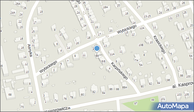 Wrocław, Karpińskiego Franciszka, 8A, mapa Wrocławia